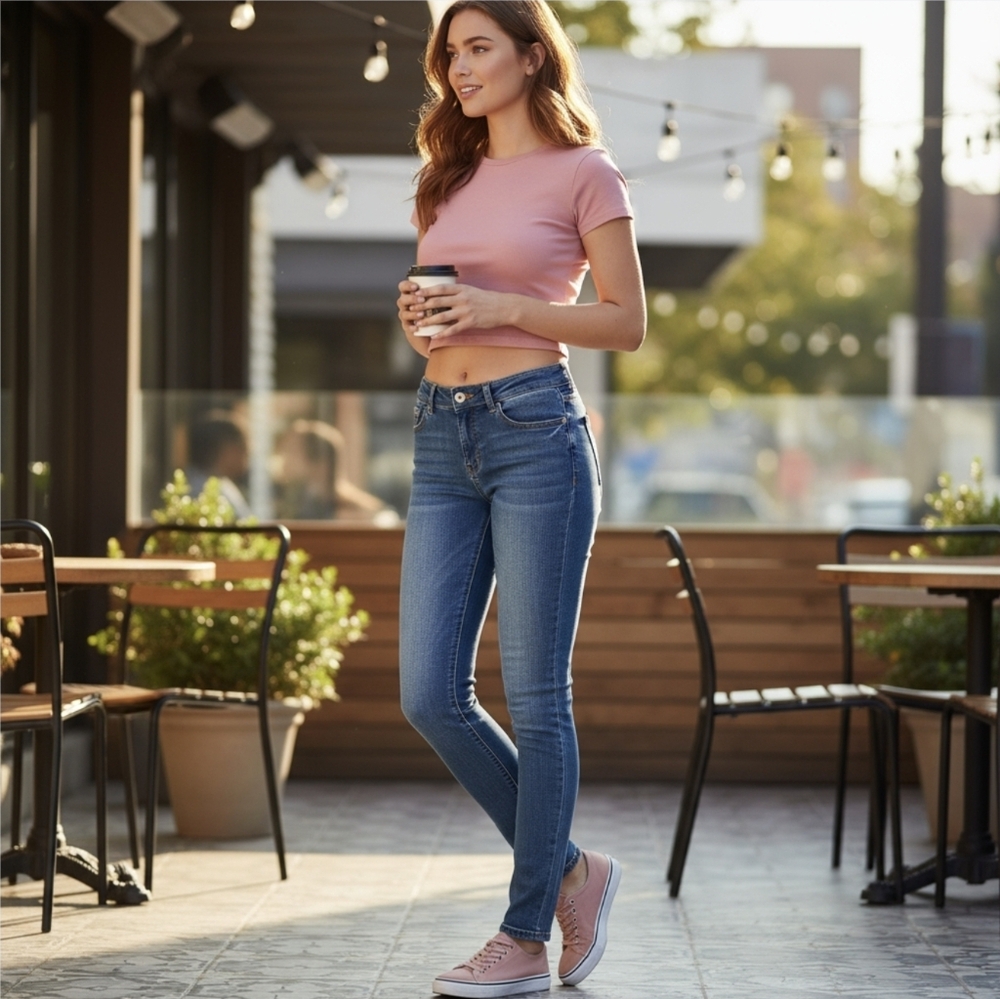 Aeropostale ✦ Bayla Skinny Jeans ✦ Medium Wash Stretch Denim Y2k Vibes Size 1–2